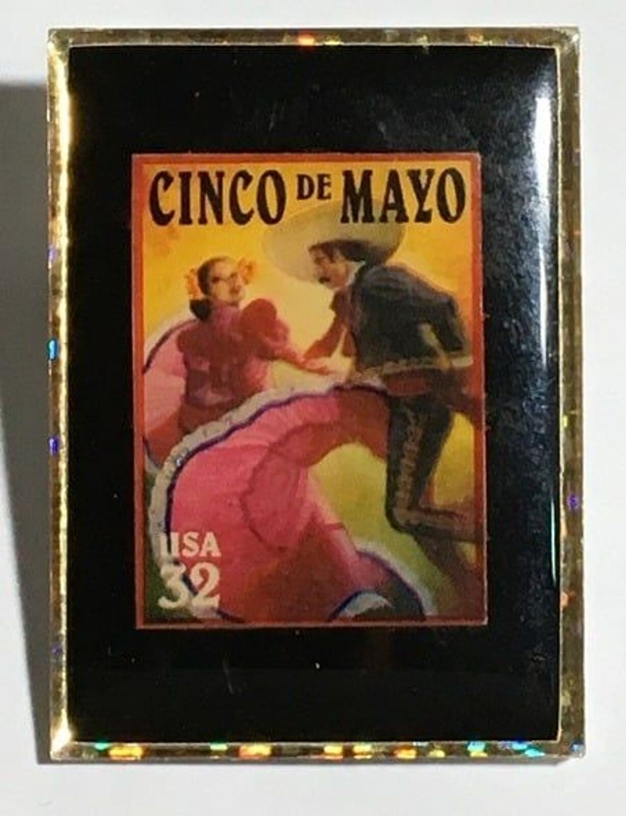 Vintage 1997 Cinco De Mayo United State Postal Service 32 Cent Stamp Lapel Pin