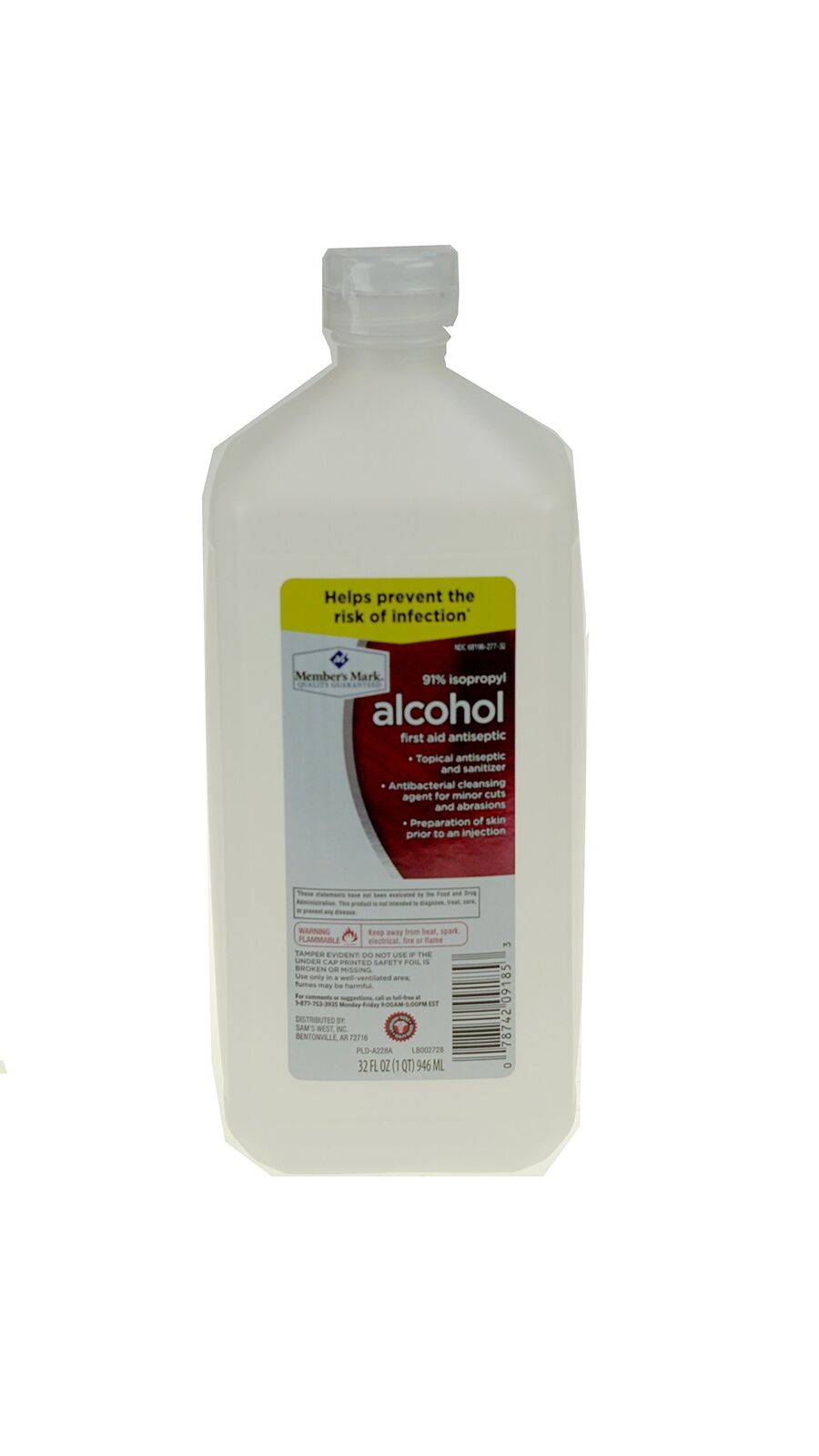 91% Isopropyl Alcohol 32 fl oz bottle (1 bottle)