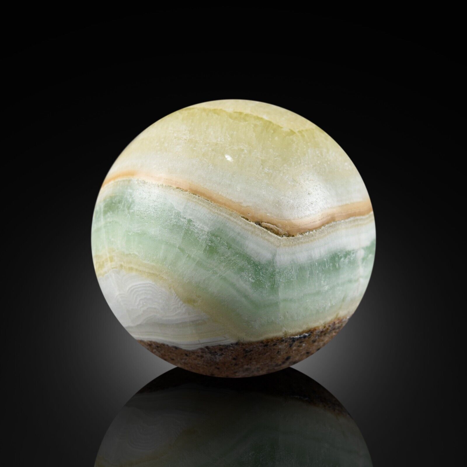 102 Gram Pistachio Calcite Healing Sphere From Pakistan