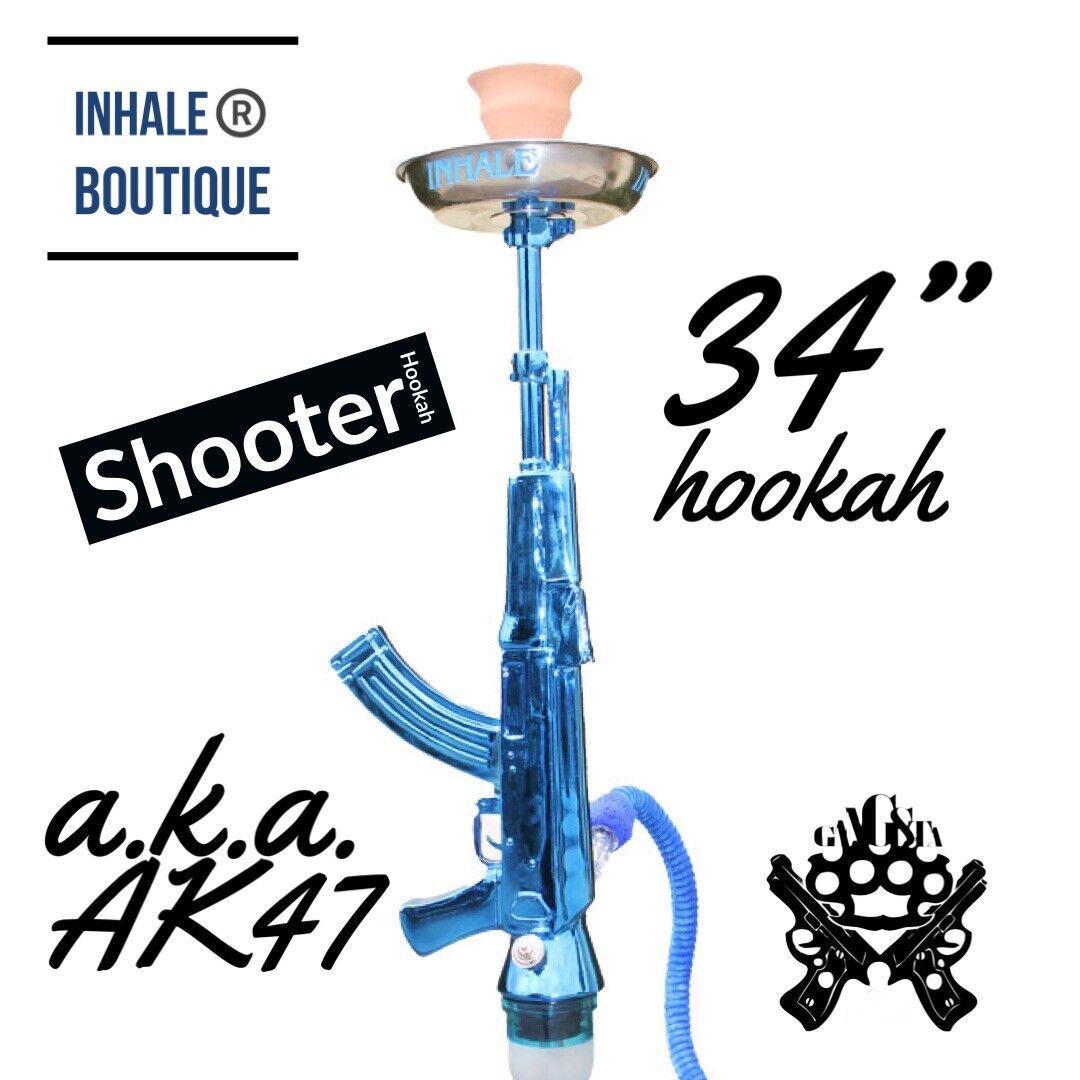 Collectible Aqua Hookah/ Gun Hookah SHOOTER aka AK47 Shape/ Washable Hose
