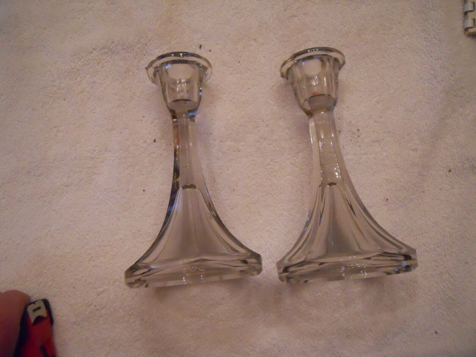 VINTAGE PAIR OF GLASS CANDLE HOLDERS ITEM NO. GCH7