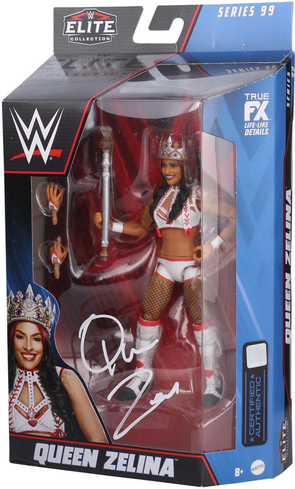 Zelina Vega WWE Autographed Queen Zelina Mattel Elite Series 99 Action Figure