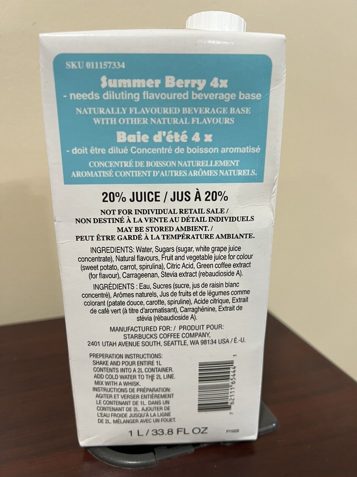 New Starbucks Summer Berry 4x Base Juice BB: 6/24