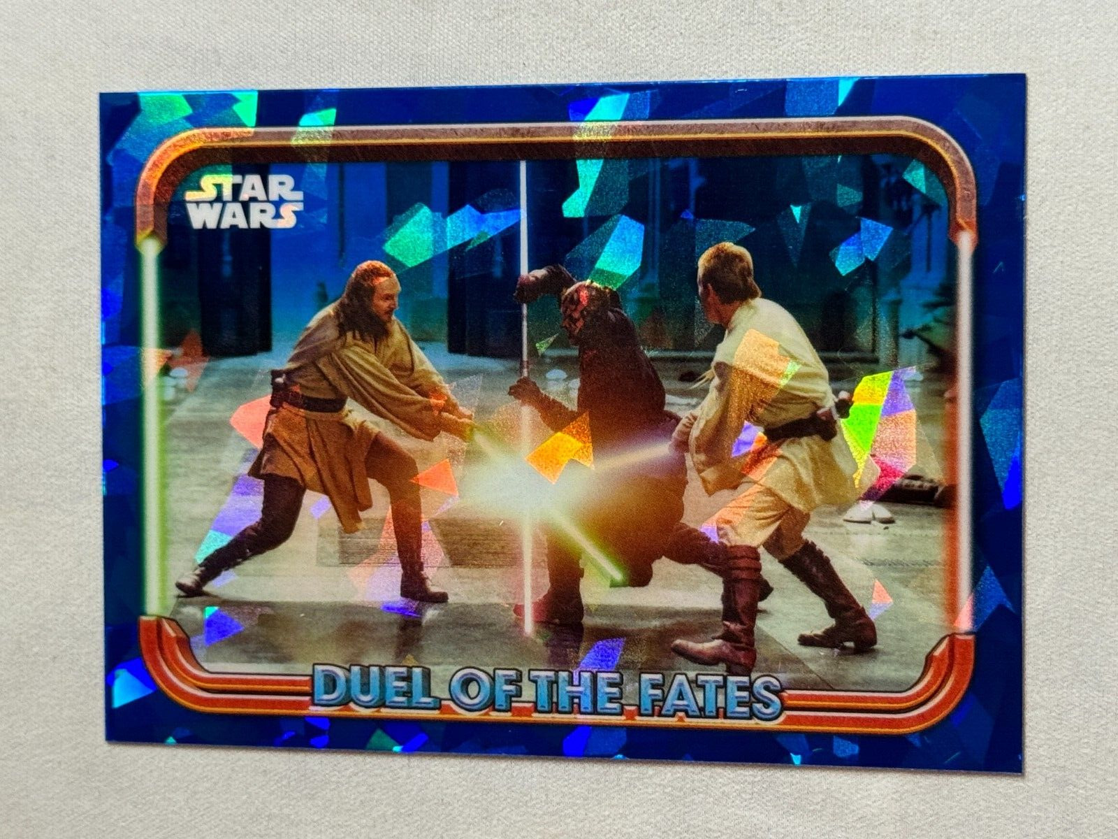 2024 Topps Chrome Star Wars Sapphire Duel of the Fates Two Jedi One Sith #DF-3