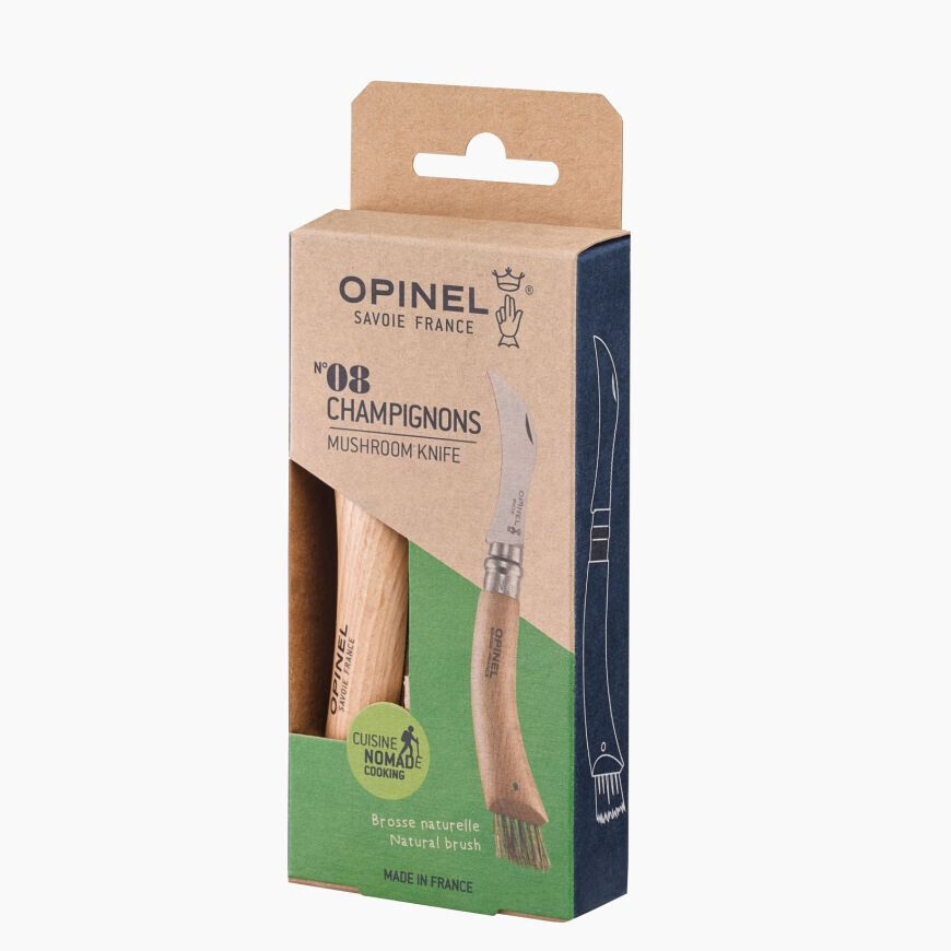 Opinel N°08 Mushroom, Stainless, Sleeve Wood, Manufactured IN France