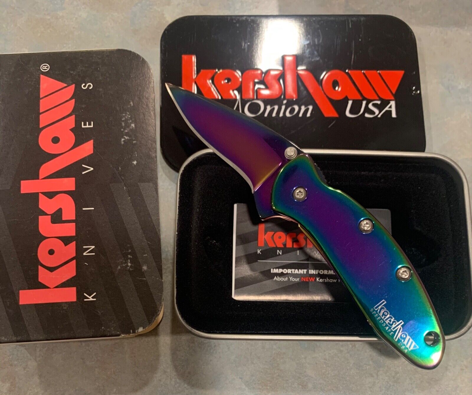 BEAUTIFUL KEN ONION KERSHAW 1600VIB KNIFE NEVER USED IN BOX