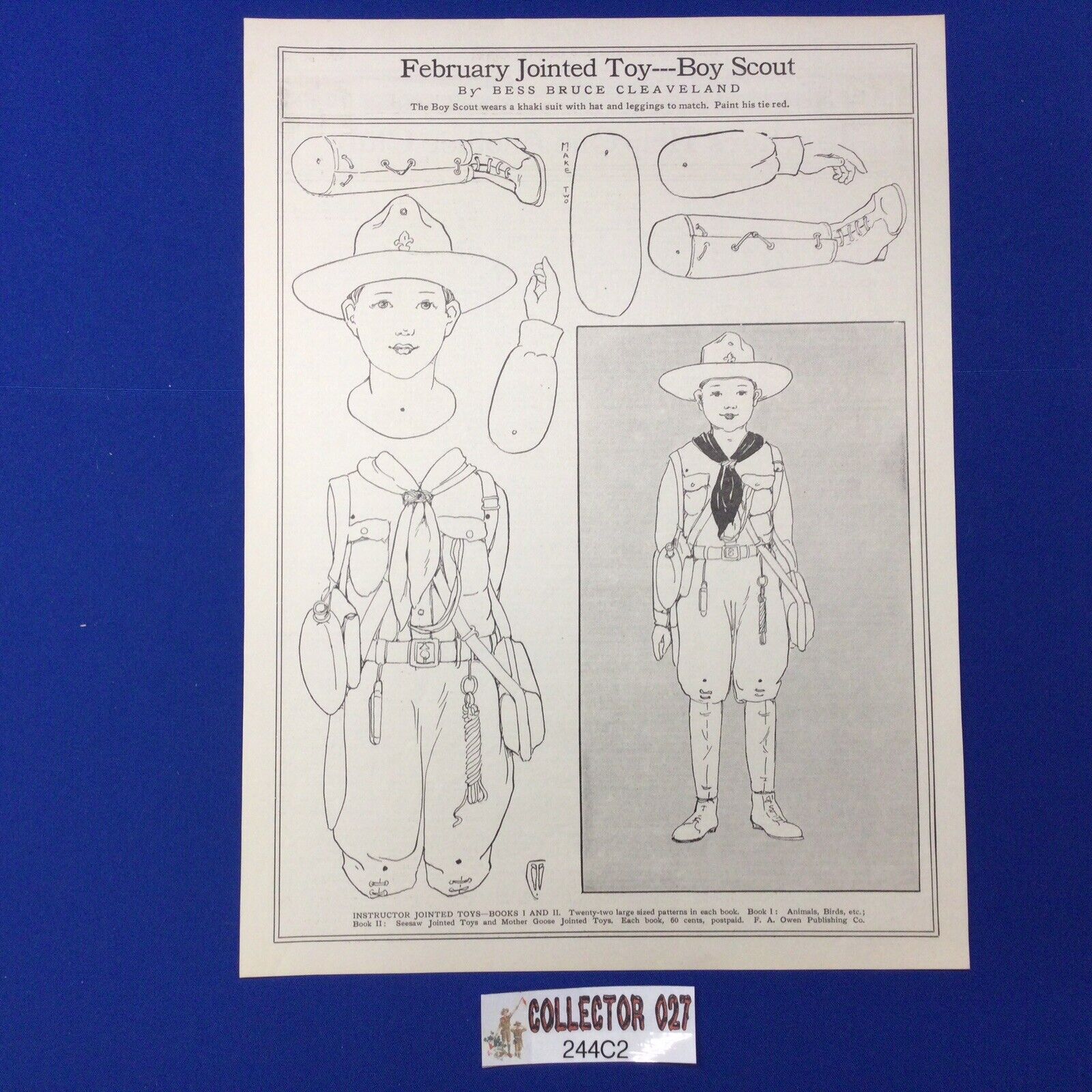 Boy Scout 1925 Paper Doll Paint / Cutouts  244C2
