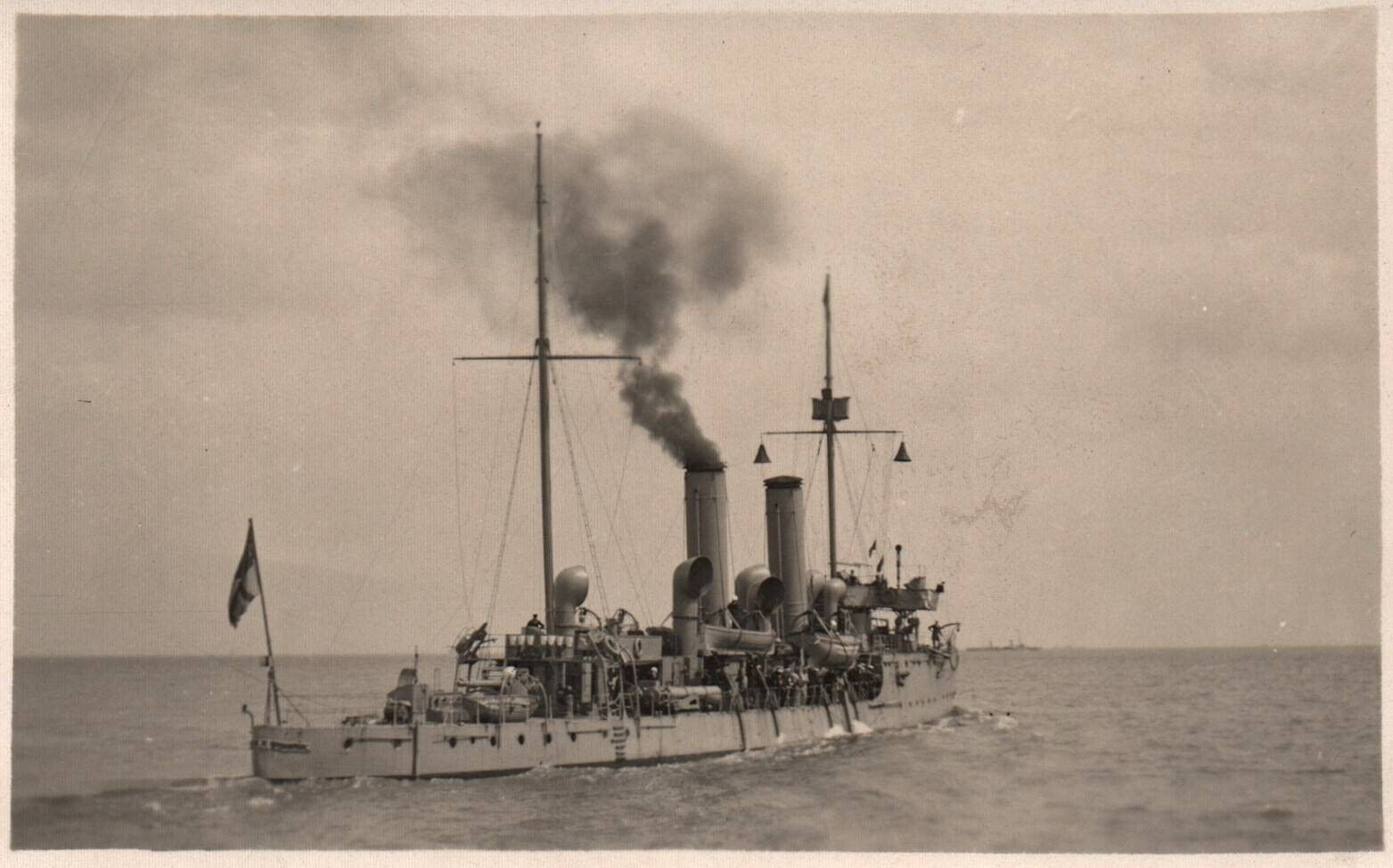 British Royal Navy HMS Cruiser RPPC Vintage Postcard c.1910