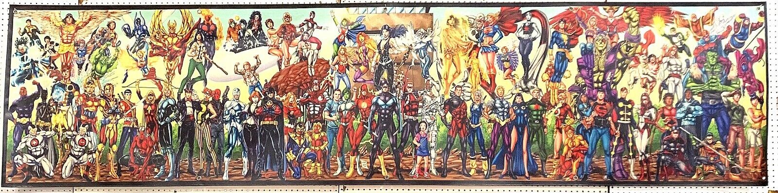VERY RARE SUPER HEROES FROM MARVEL UNIVERSE VINYL BANNER 2014 HUGE SIZE 135\