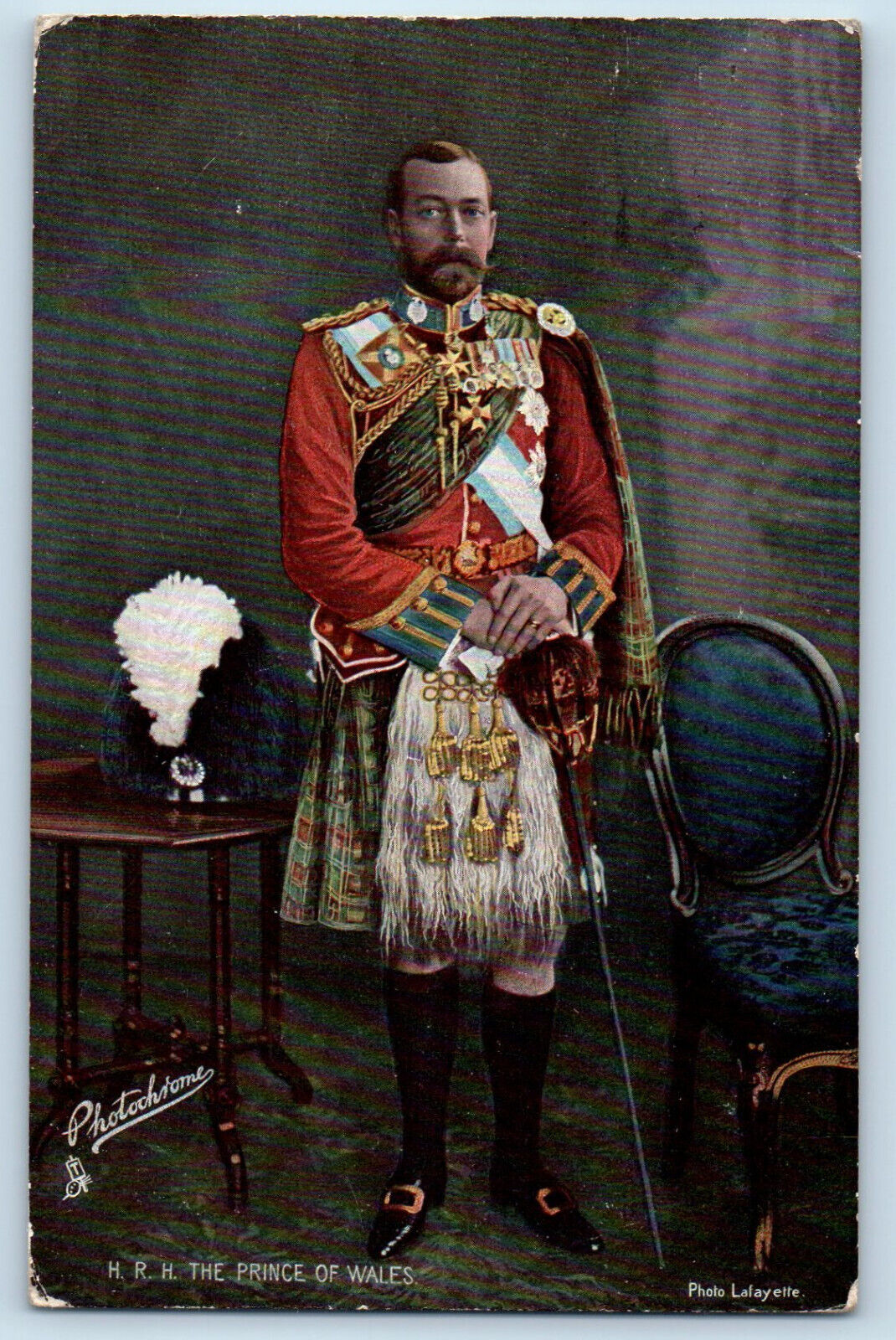 Wales Postcard H.R.H The Prince of Wales 1907 Photochrome Tuck Art Posted