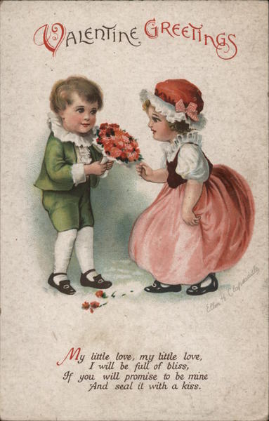 Clapsaddle Children\'s Valentine poem Ellen Clapsaddle Postcard Vintage Post Card