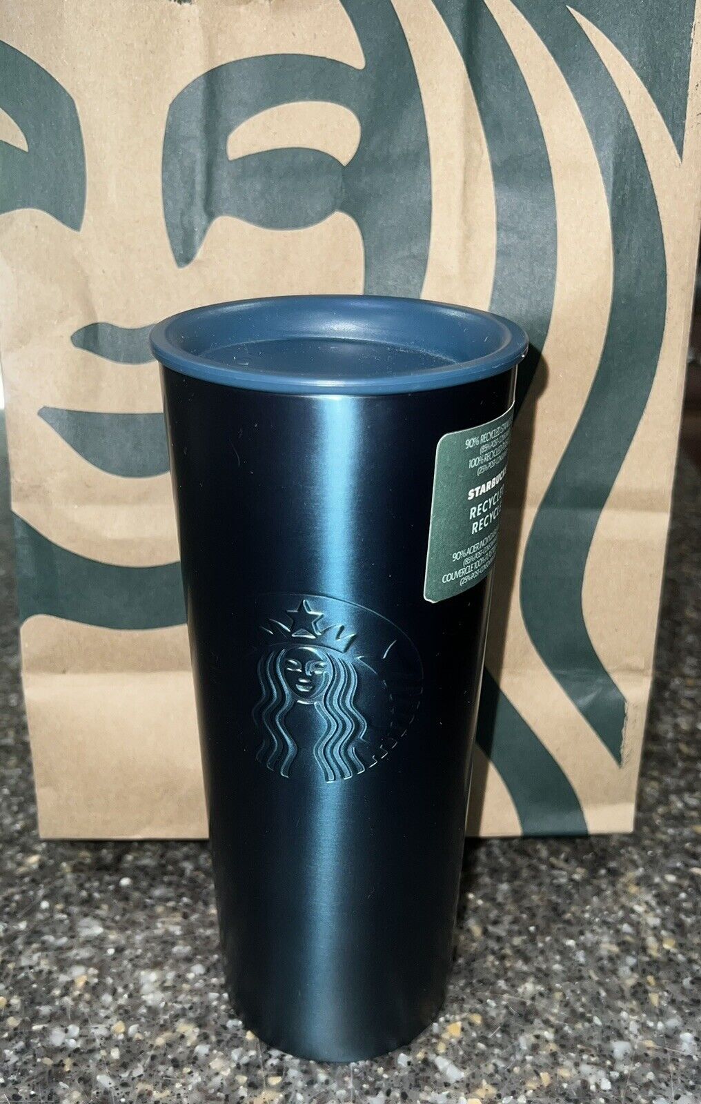 Starbucks BRAND NEW Gorgeous Teal Blue Recycled Stainless Steel Tumbler 16oz