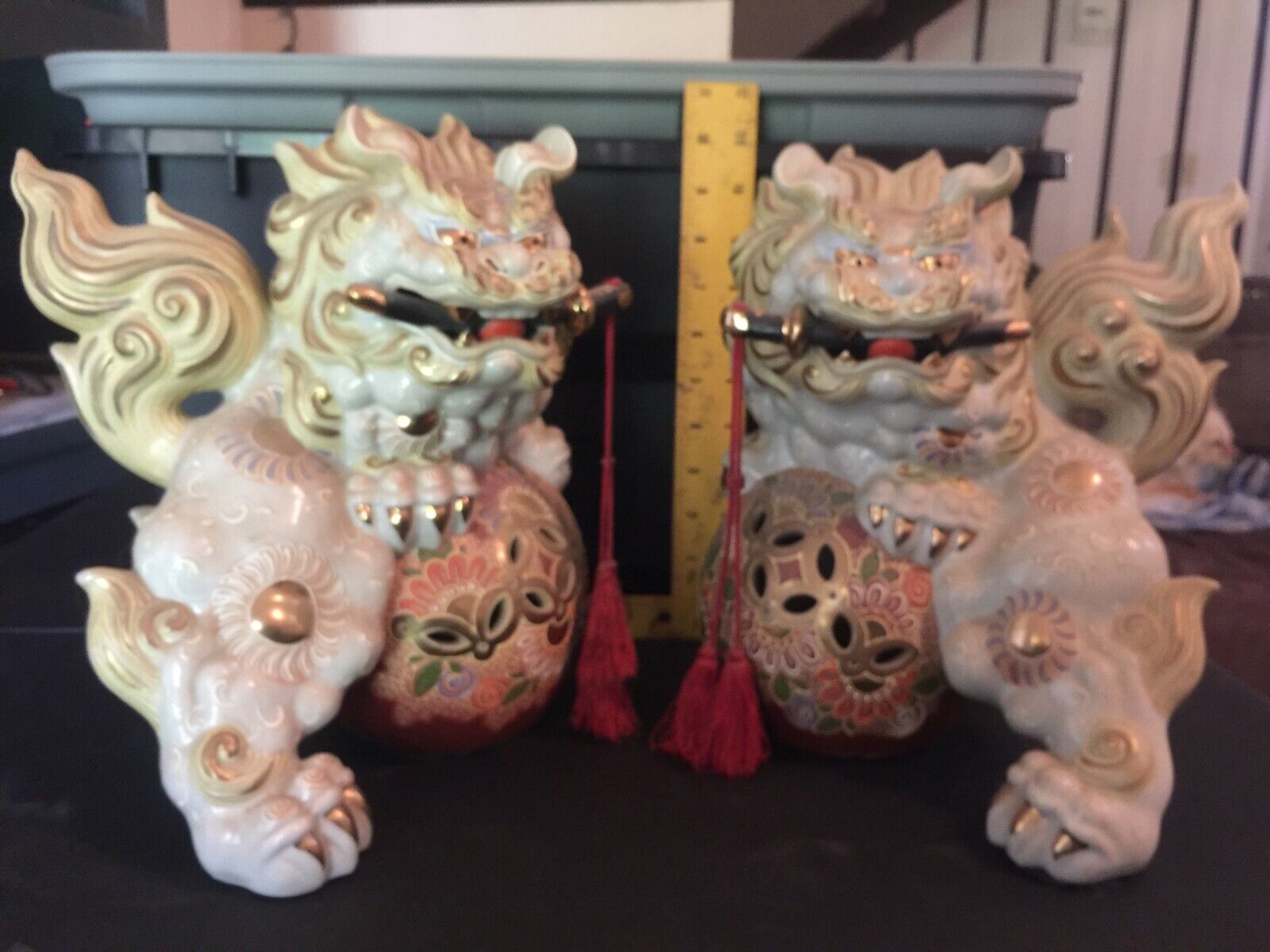 antique japanese foo dogs pair