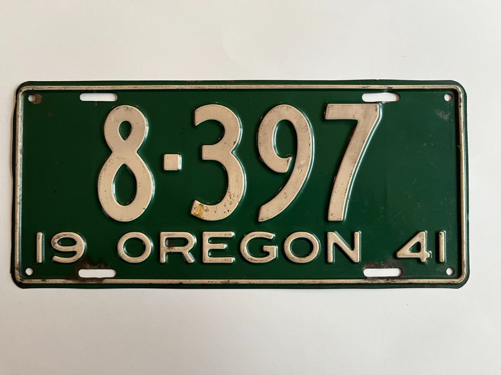 1941 Oregon License Plate 4 Digit All Original Paint Still Has Gloss Nice