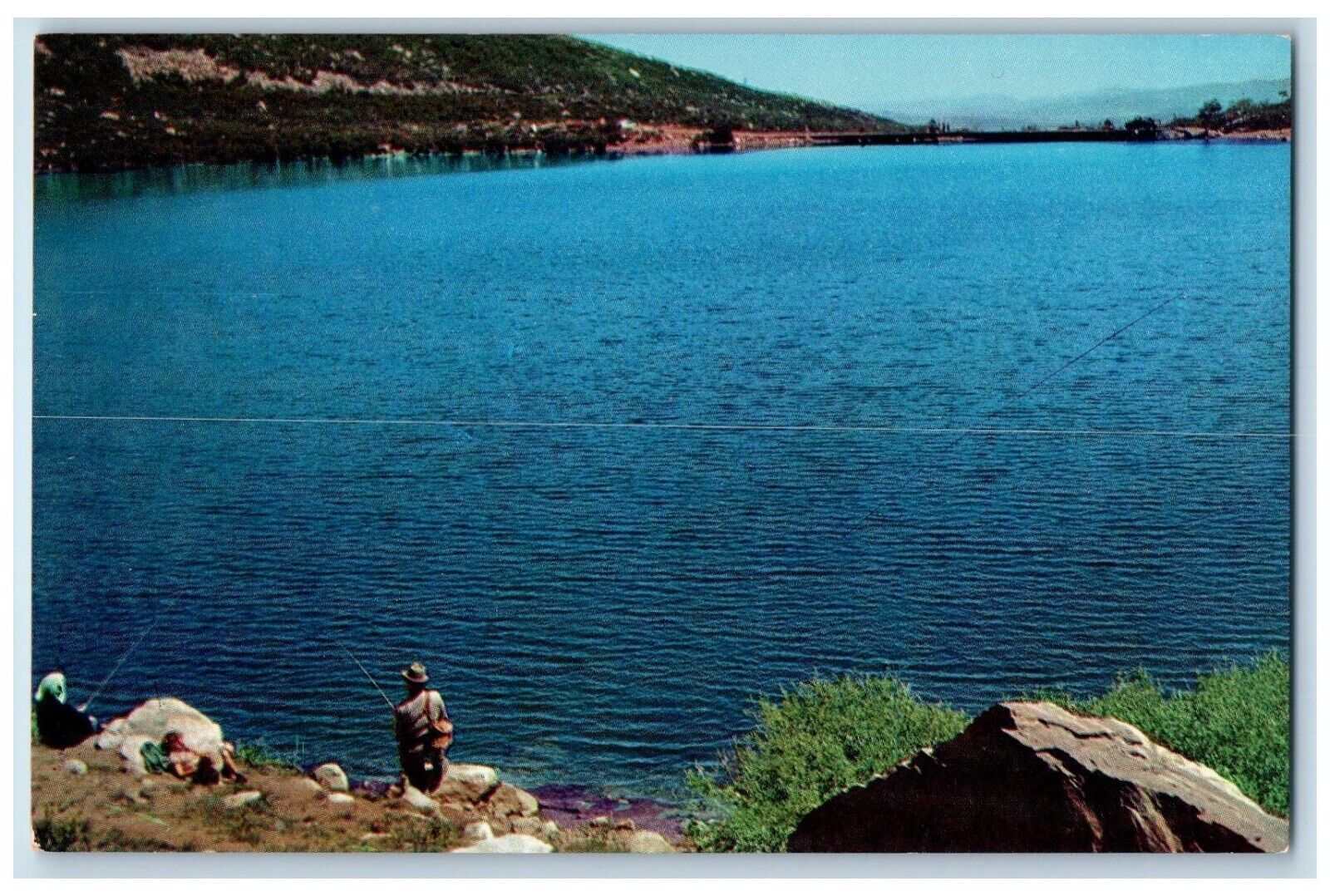 c1960 Picturesque Fishing Angel Lake Ruby Mountains Nevada NV Vintage Postcard