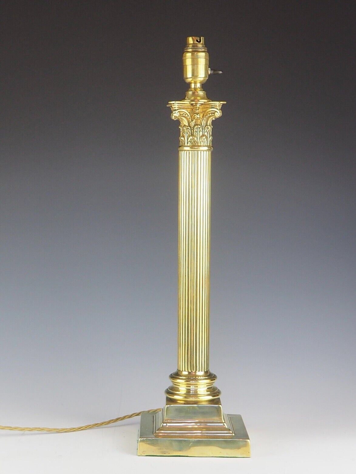 Exquisite 19th Century Brass Corinthian Table Lamp