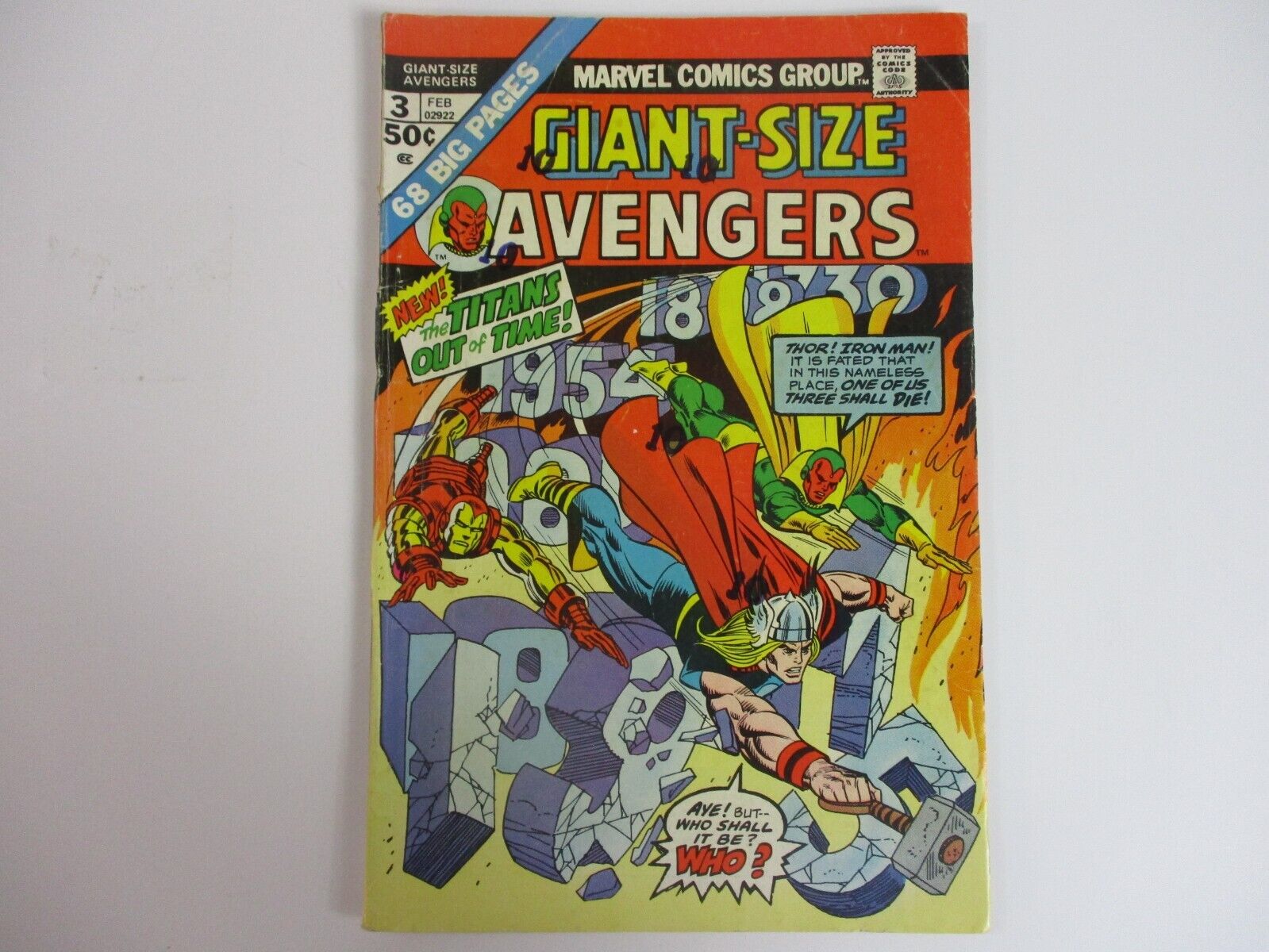 Marvel Comics GIANT SIZE AVENGERS #3 1975