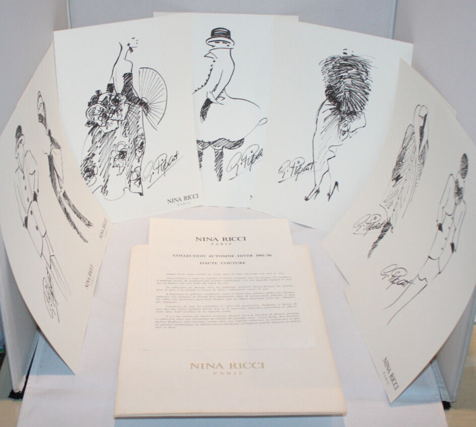 VTG 1995/96 Nina Ricci Haute Couture Paris Fashion folder Gerard Pipart sketches