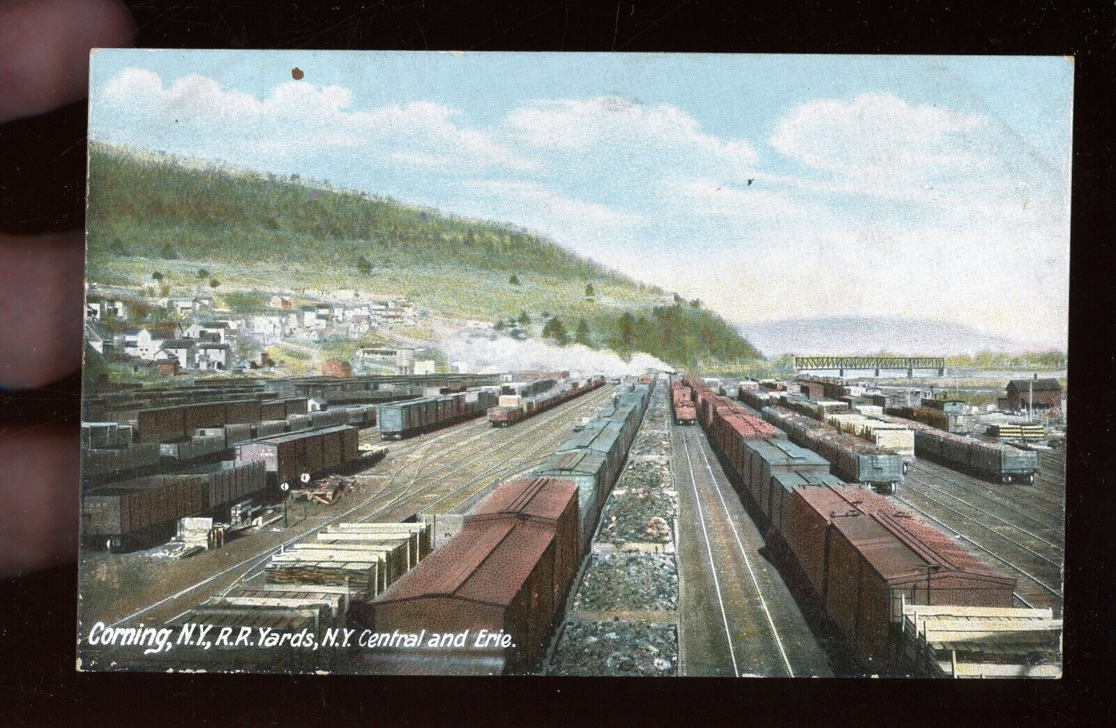 Railroad-train-New York-Corning-New York Central & Erie Railroad yard