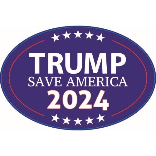 President Donald Trump MAGA 2024 Save America Republican Oval Magnet Decal 4x6\