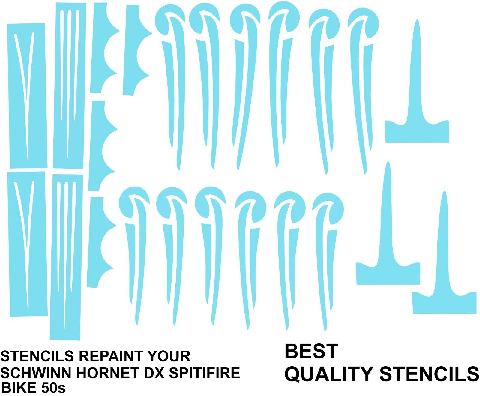 STENCILS REPAINT your VINTAGE OLD SCHWINN HORNET DX SPITFIRE BICYCLE BIKE 50s