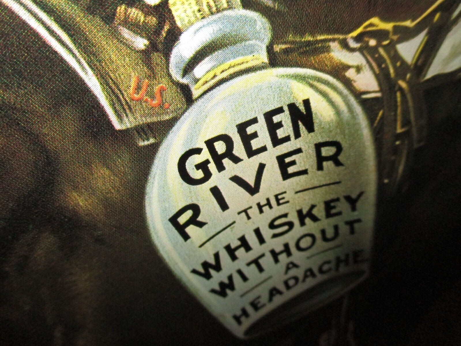 KENTUCKY WHISKEY -GREEN RIVER - Bar / Saloon Sign - BRED IN OLD KY -Big 26\