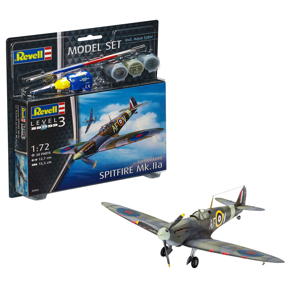 Revell Supermarine Spitfire Mk.IIa WW2 Era Model Kit 63953 with Paint Scale 1:72