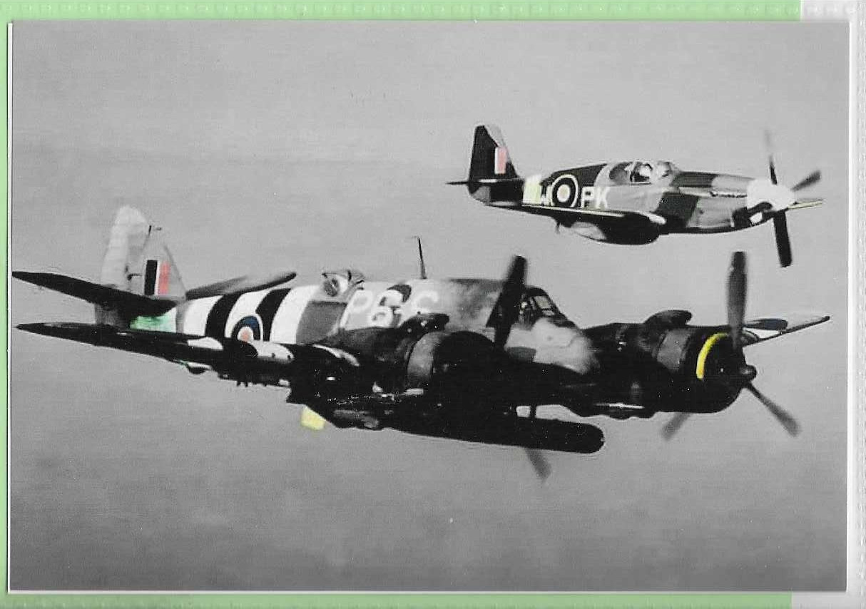 RAF Bristol Beaufighter and P51 Mustang Sortie WW2 WWII Re-Print 4x6 #3003