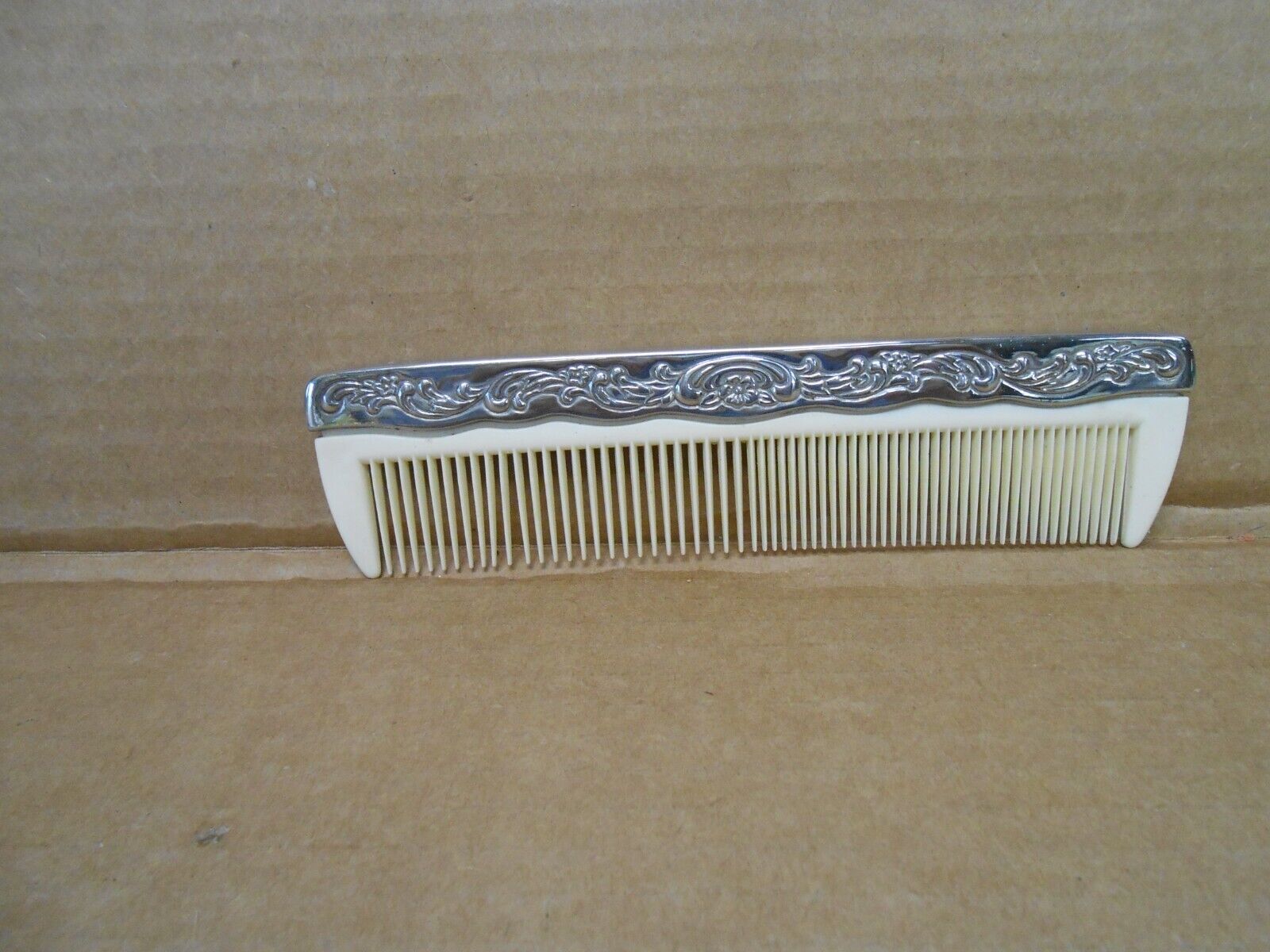 vintage silver plate comb