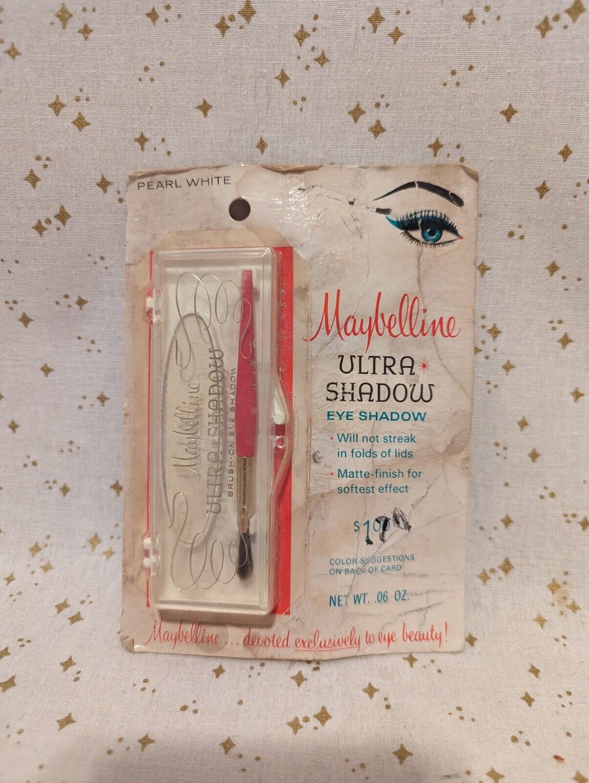 Vintage 1950s 1960s Maybelline Brush-On Ultra Shadow White Eye Shadow NEW