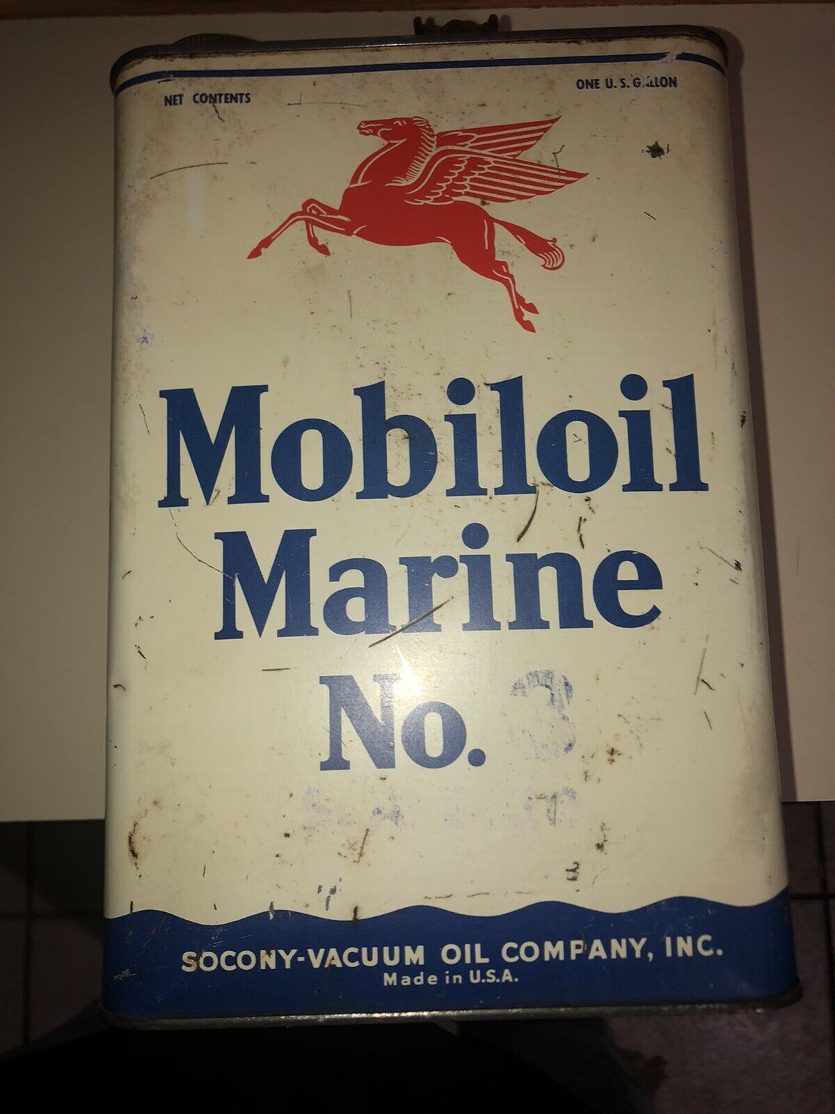 Mobiloil Marine #3 Socony Vacuum One Gallon. Can-Rare