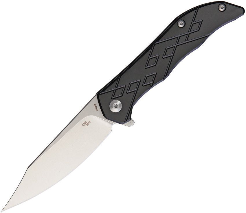CH KNIVES Titanium Handle Framelock Black Folding Knife Flipper - CH3008
