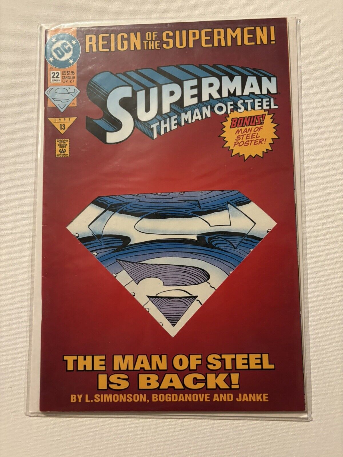 Superman The Man of Steel #22 DC Comics 1993 VF/NM