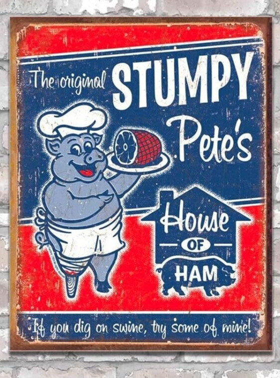 STUMPY PETES RESTAURANT METAL SIGN 16X12 RETRO AD FOOD KITCHEN FATHER DAY GIFT