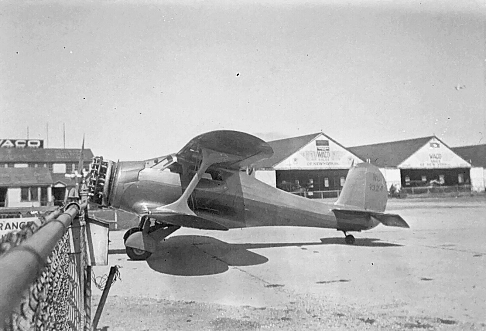 VINTAGE BW PHOTO NEGATIVE - 1939 Beechcraft Staggerwing Military Bi-Plane