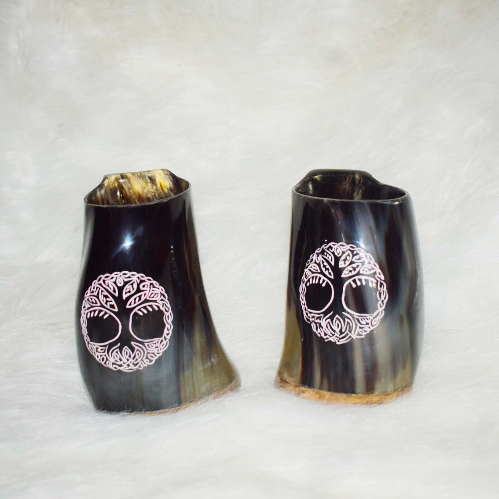 Nordic Nectar: Handcrafted Vintage Horn Mug for Ale, Mead, and More