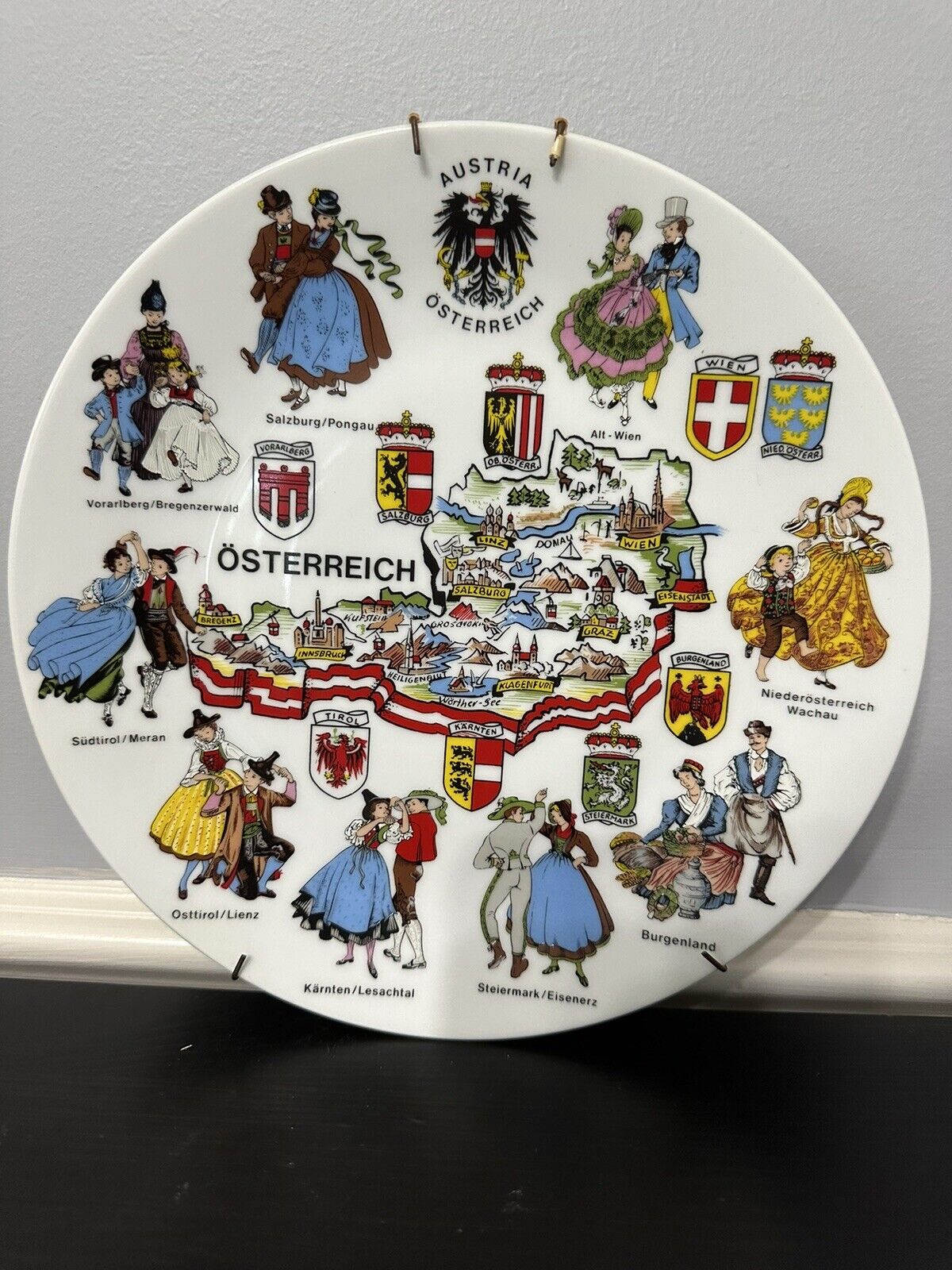 Vintage Decorative Hanging Plate Austria Osterreich