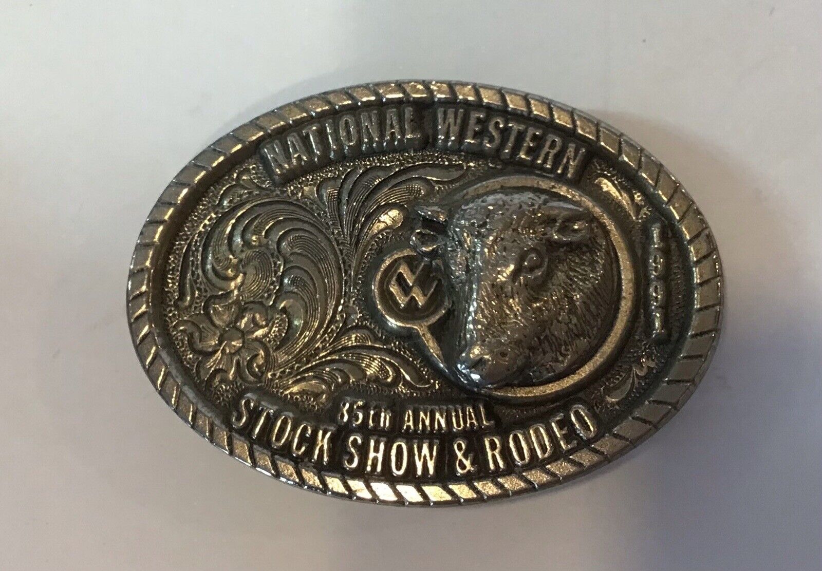 Vintage Western Buckle National Western Stock Show And Rodeo Denver 1991 #43/130