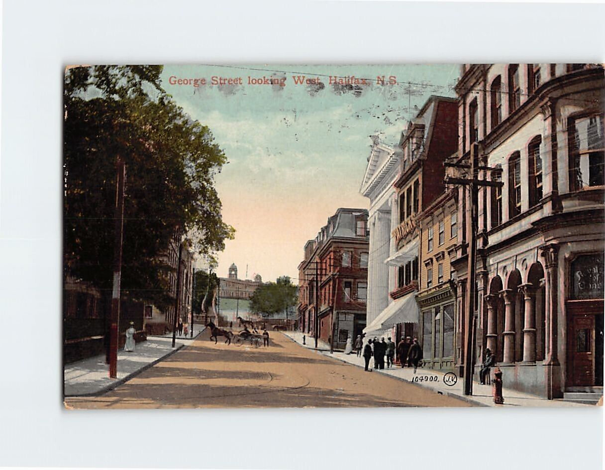 Postcard George Street looking West Halifax Canada