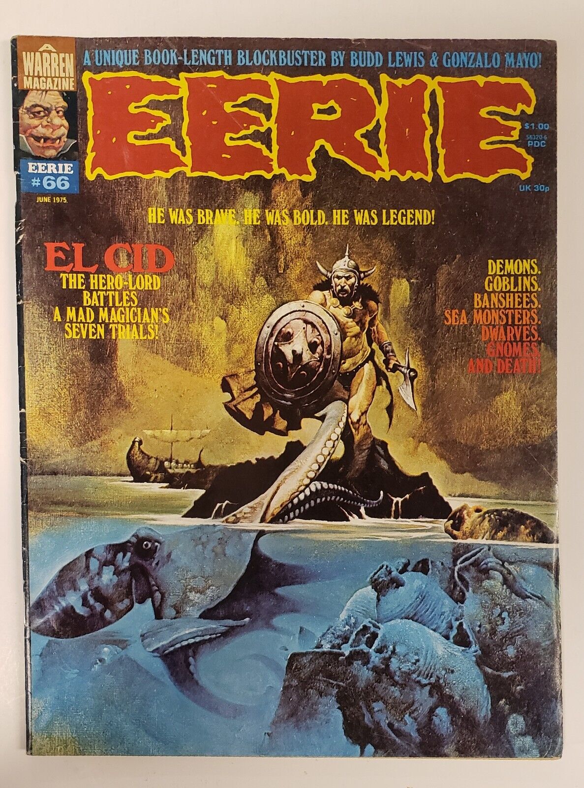 Vintage Eerie Magazines,  $10 to $30. Your Choice, Priced Individually, As Is.  