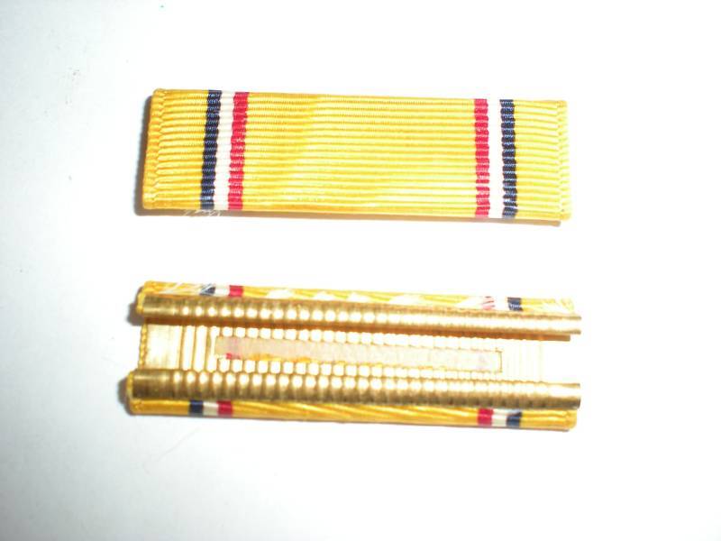 1950'S US ARMY AMERICAN DEFENSE MEDAL RIBBON -CRIMPED BACK