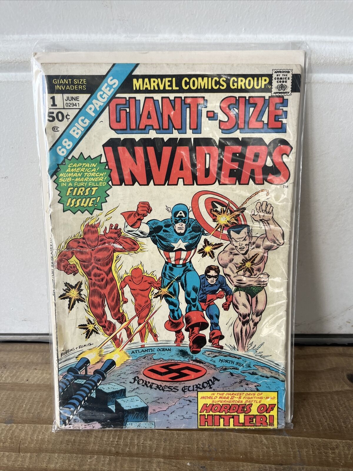 Giant-Size Invaders #1 Bronze Age Marvel Comic Book Hitler 1975 Captain America
