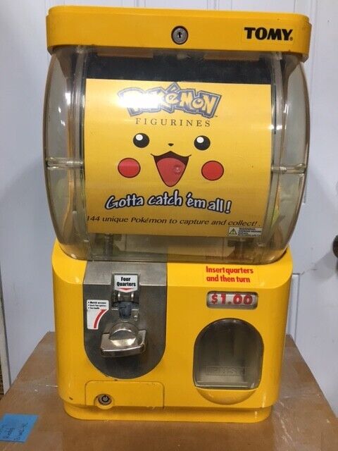 Authentic Countertop TOMY Yujin Gatcha Vending Machine with Pokemon Capsules