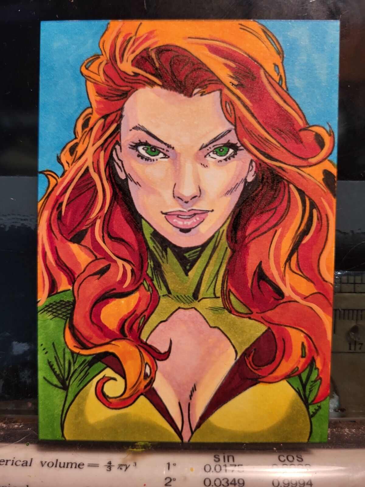 Jean Grey X-Men Marvel Comic's Hand Drawn & Signed PSC By Artist Todd Mulrooney