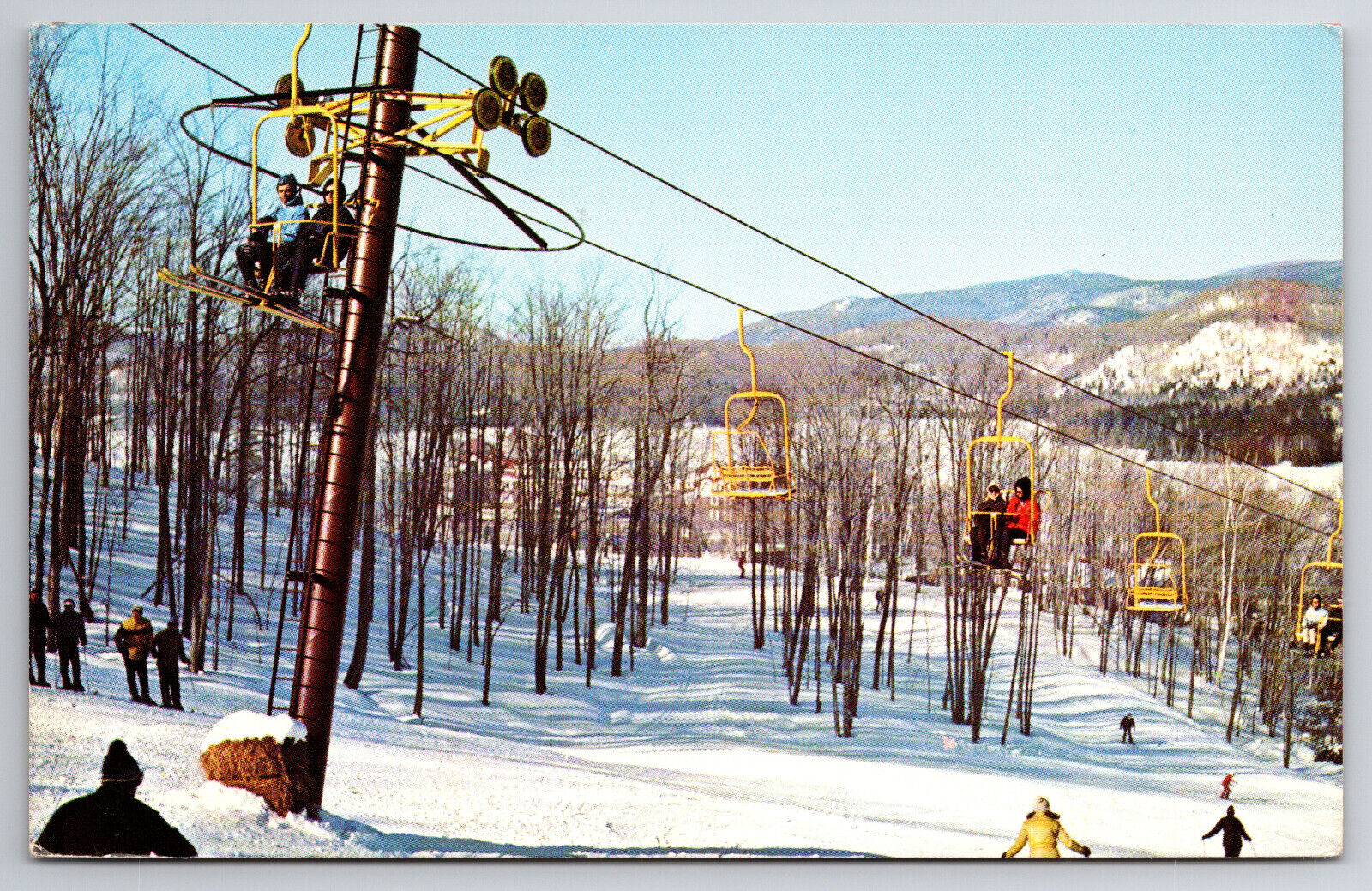 Vintage Canada Postcard The Double Ski Lift, Gray Rocks Inn St. Jovite Quebec