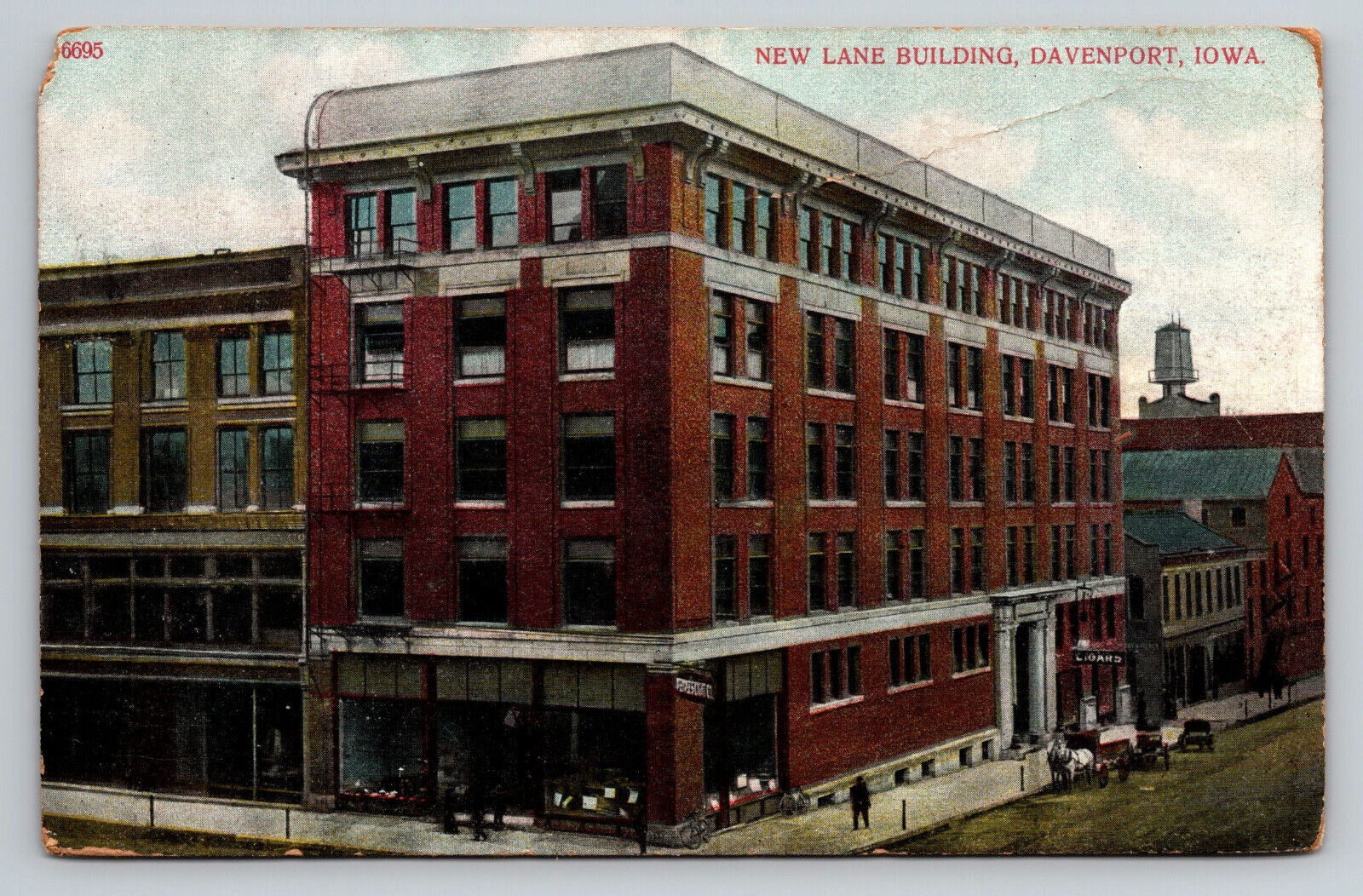 Davenport Iowa New Lane Building c1911 IA Postcard