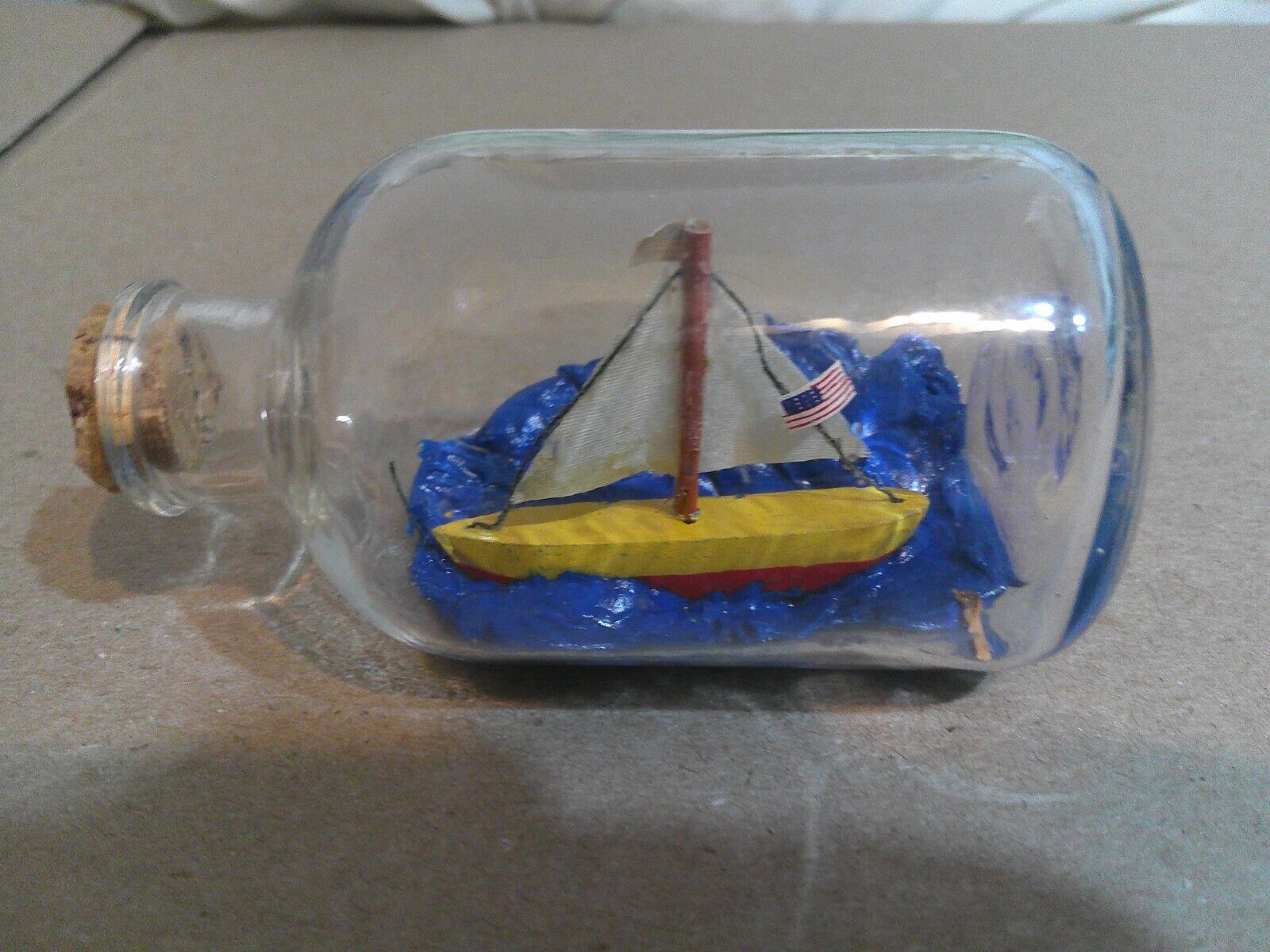 Vintage Mini ~ Ship in a Bottle ~ Sail Boat 3.5\