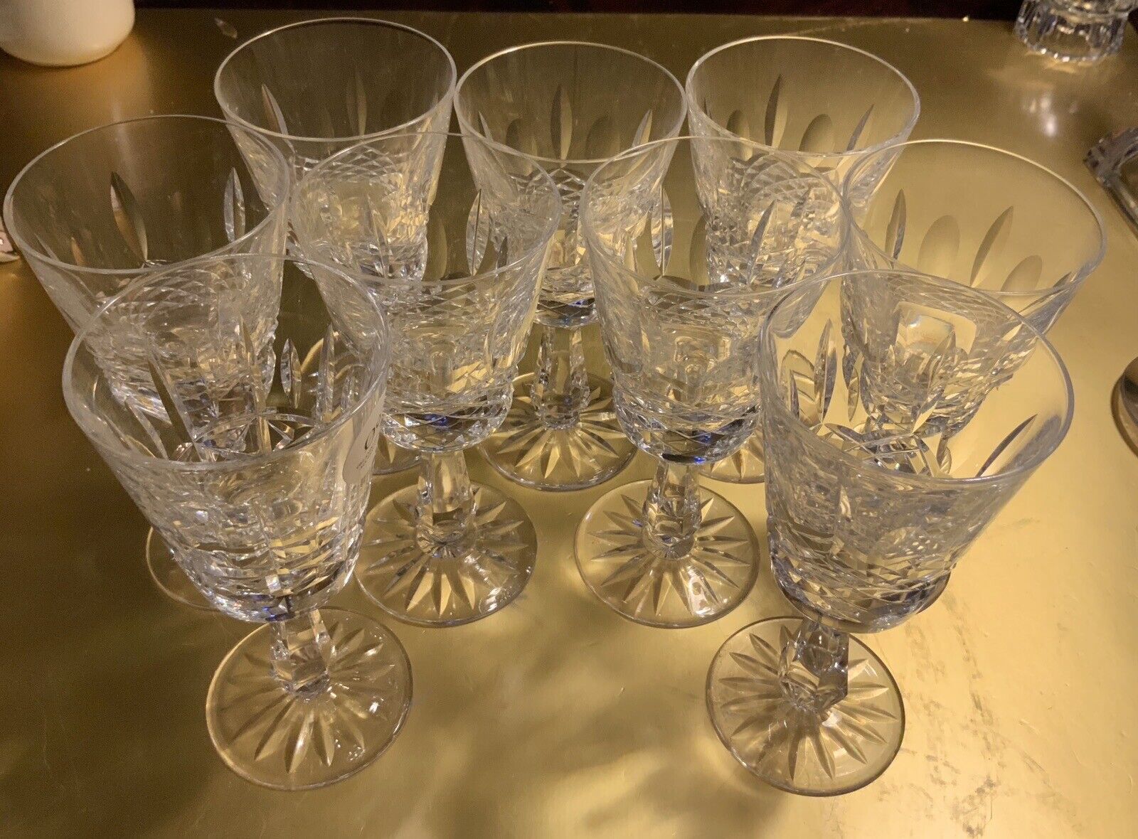 Vintage Set 9 WATERFORD CRYSTAL Kenmare 6-inch/4 oz Claret Wine Glasses IRELAND