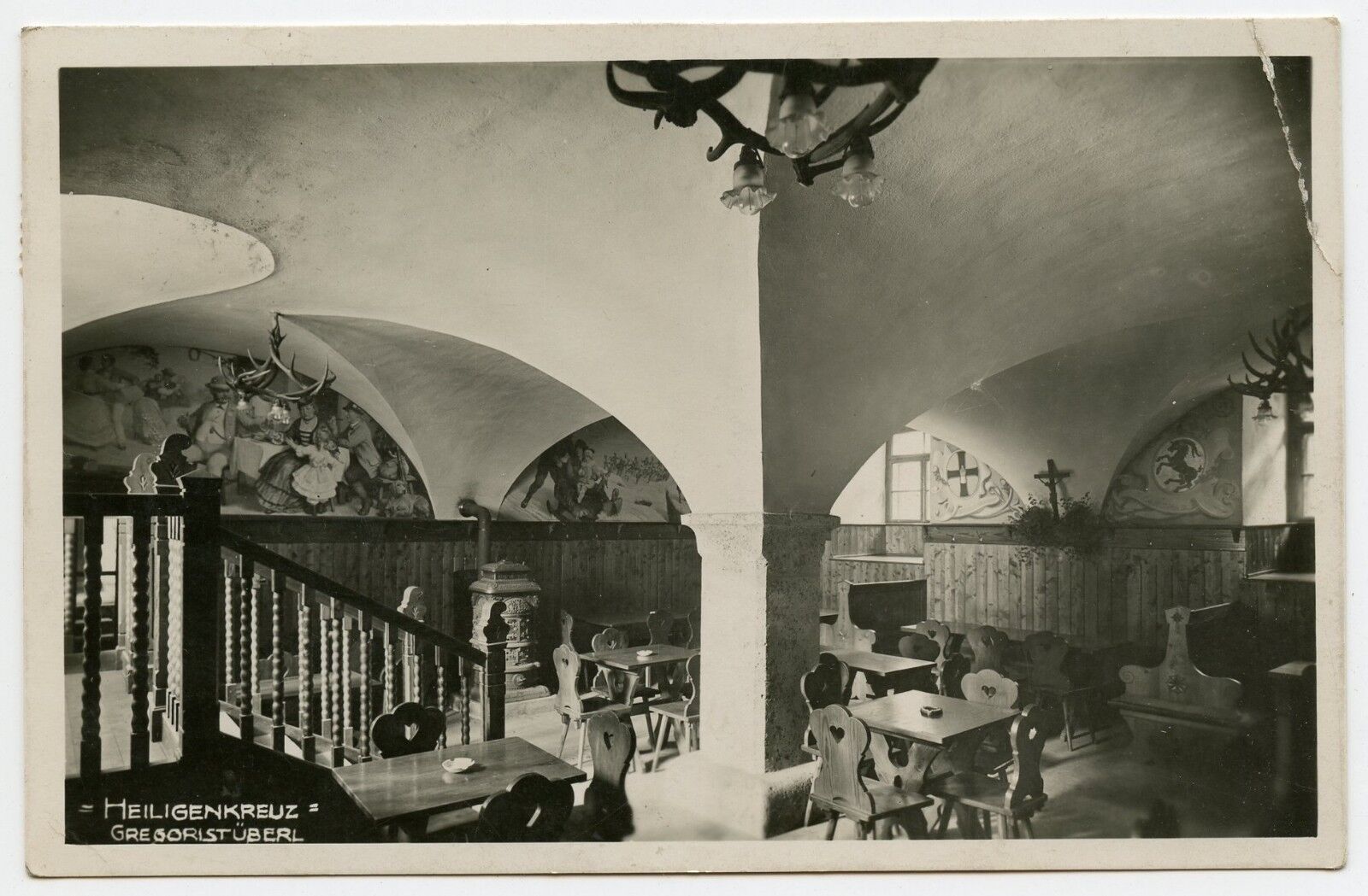 Heiligenkreuz dining hall Austria Vintage Photo Postcard 1931