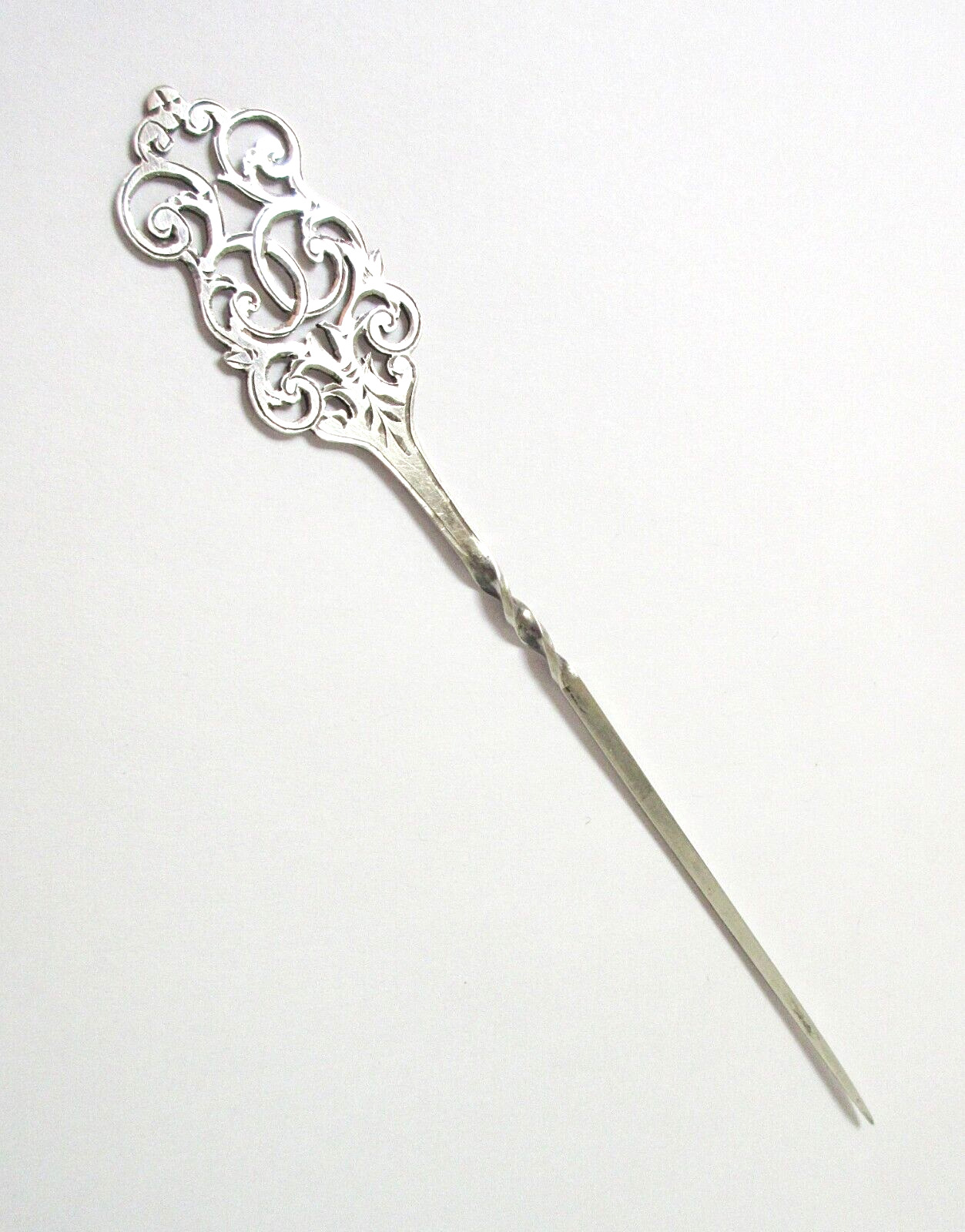 Antique Engraved Sterling Silver Hairpin